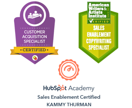 sales enablement copywriting and strategy certification badges